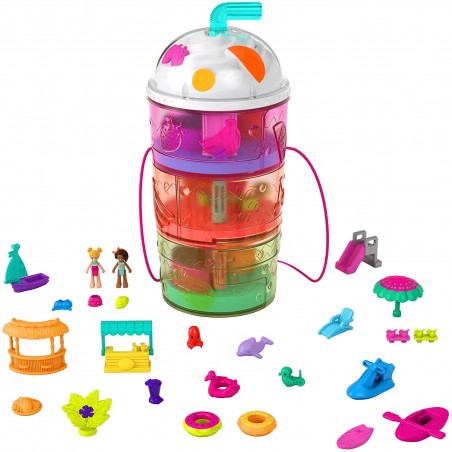 POLLY POCKET PARCO ACQUATICO A FORMA DI  FRULLATO TROPICALE MATTEL
