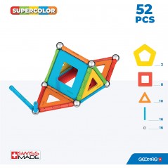 GEOMAG SUPERCOLOR PANELS 52 PEZZI  COSTRUZIONI MAGNETICHE