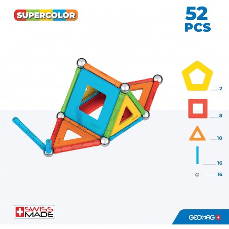 GEOMAG SUPERCOLOR PANELS 52 PEZZI  COSTRUZIONI MAGNETICHE