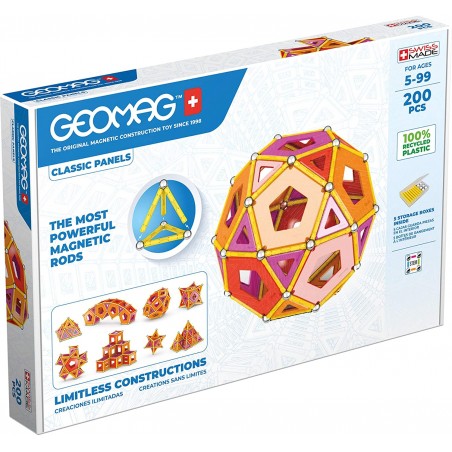 GEOMAG CLASSIC PANELS COSTRUZIONI  MAGNETICHE 200 PEZZI