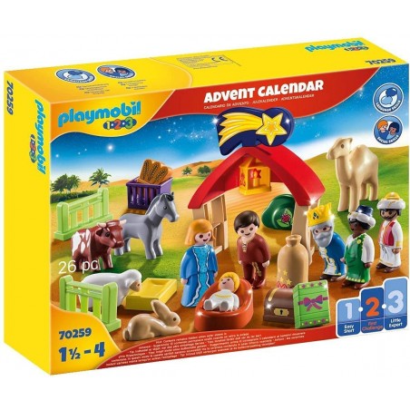 PLAYMOBIL 70259 CALENDARIO DELL'AVVENTO  1.2.3. PRESEPE DI NATALE 26 PEZZI 