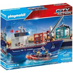 PLAYMOBIL 70769 CITY ACTION NAVE DA CARICO CON CONTAINER 135 PEZZI