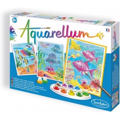 ACQUARELLUM SET DA COLORARE CON ACQUEREL LI TEMA BARRIERA CORALLINA
