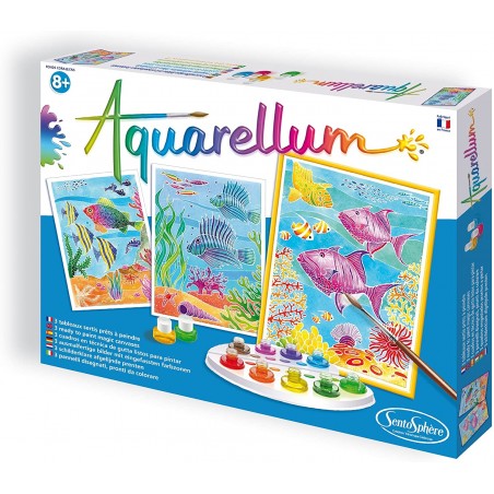 ACQUARELLUM SET DA COLORARE CON ACQUEREL LI TEMA BARRIERA CORALLINA