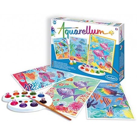 ACQUARELLUM SET DA COLORARE CON ACQUEREL LI TEMA BARRIERA CORALLINA