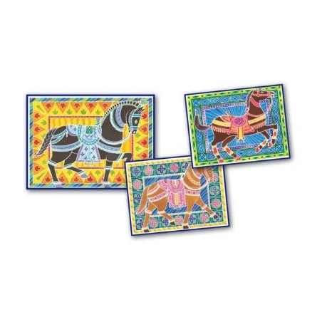 ACQUARELLUM SET PER DIPINGERE CON ACQUER ELLI 3 DISEGNI CAVALLI