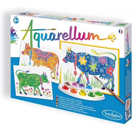 ACQUARELLUM SET PER DIPINGERE CON ACQUER ELLI TEMA MUCCHE