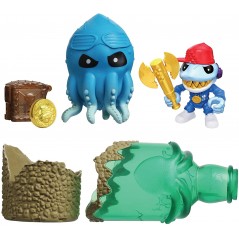 TREASURE X BOTTIGLIA CON PERSONAGGI A  SORPRESA CON MOSTRO MARINO E ACCESSORI