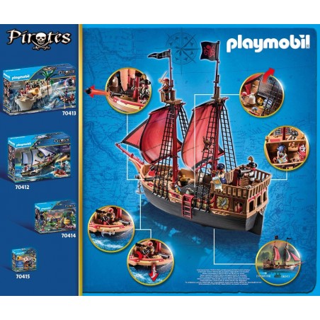PLAYMOBIL 70411 PIRATES GALEONE DEI  PIRATI PEZZI 132