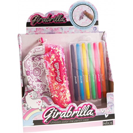 GIRABRILLA UNICORN COLOR ME PENCIL CASE NICE GROUP