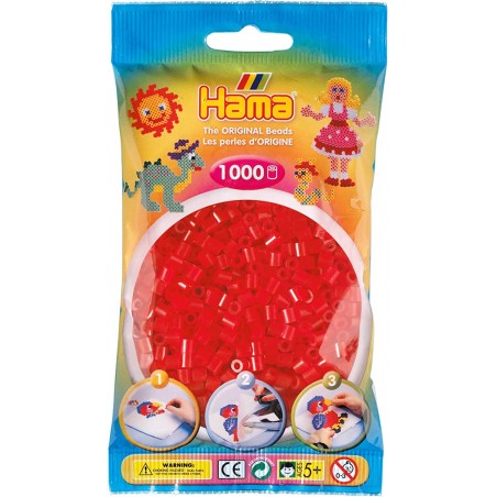 HAMA BUSTINA 1000 PEZZI ROSSO TRASPARENT E
