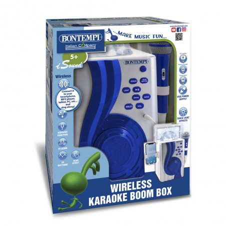 KARAOKE WIRELESS BOOM BOX CON EFFETTI LUCE BONTEMPI 