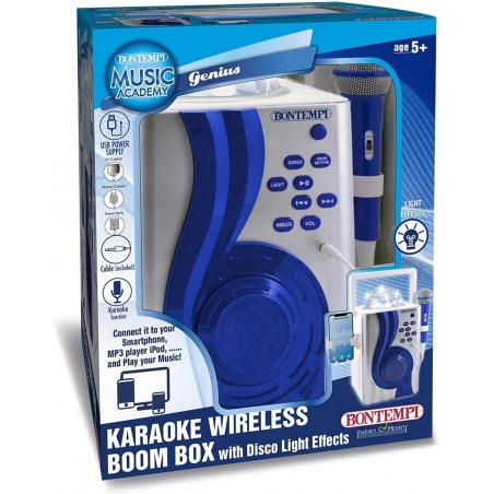 KARAOKE WIRELESS BOOM BOX CON EFFETTI LUCE BONTEMPI 