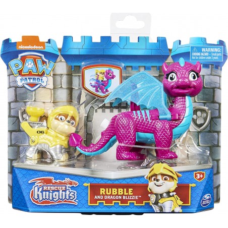 PAW PATROL RESCUE KNIGHTS RUBBLE E  DRAGO  BLIZZIE SPIN MASTER