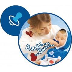 CICCIOBELLO ORSETTO POLARE BAMBOLA 42 CM CON CIUCCIO PER CALMARLO QUANDO PIANGE