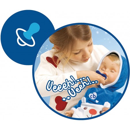 CICCIOBELLO ORSETTO POLARE BAMBOLA 42 CM CON CIUCCIO PER CALMARLO QUANDO PIANGE