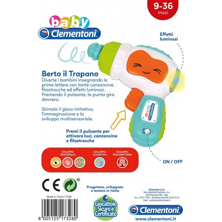 CLEMENTONI BABY BERTO IL TRAPANO LUCI E  SUONI 
