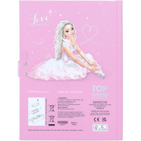 TOP MODEL BALLET DIARIO SEGRETO   MUSICALE CON CODICE NUMERICO CLEARCO