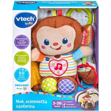 NOE' SCIMMIETTA CANTERINA VTECH BABY CON PIU' DI 50 CANZONI, MELODIE FRASI SUONI