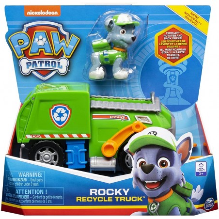 PAW PATROL CAMION PER LA RACCOLTA DEI RIFUTI RICICLABILI DI ROCKY SPIN MASTER