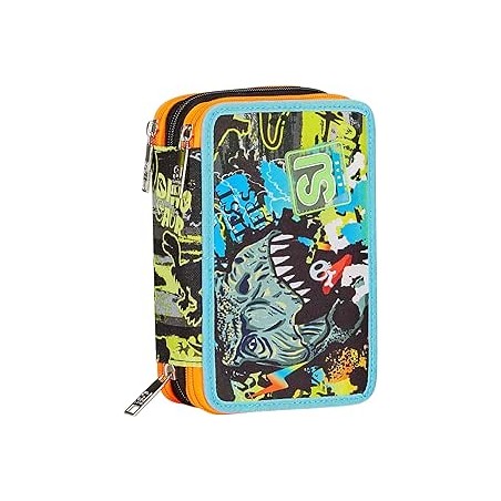 ASTUCCIO 3 ZIP SJ GANG REXME NERO VERDE SEVEN