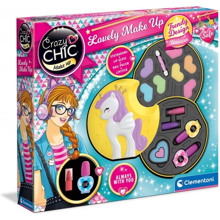 CRAZY CHIC LOVELY MAKE UP TROUSSE  UNICORNO COFANETTO CON TRUCCHI