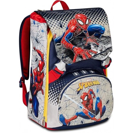 ZAINO SCUOLA ESTENSIBILE SPIDER MAN  WEBBED WONDER BLU ROSSO SEVEN
