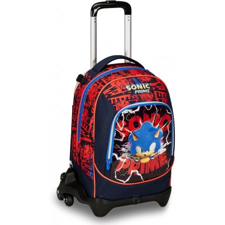 TROLLEY SCUOLA 3 RUOTE SONIC  ZAINO SGANCIABILE SEVEN 