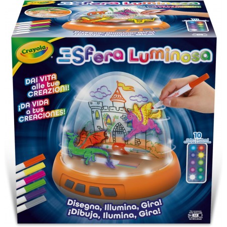 SFERA LUMINOSA CON LUCI E MOVIMENTO PER  CREARE DISEGNI SU DUE LIVELLI CRAYOLA 