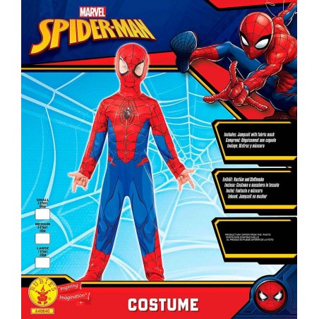 COSTUME SPIDER-MAN 8/10 CON MASCHERA  IN TESSUTO ANNI 7-8 CM 128 RUBIES