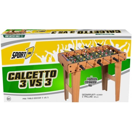 CALCETTO 3 VS 3  CALCIOBALILLA LEGNO 69x37x65CM SPORT ONE 