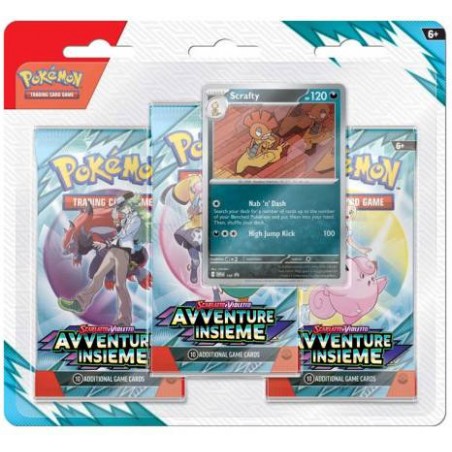 POKEMON 3 BUSTE SCARLATTO E VIOLETTO  AVVENTURE INSIEME E CARTA OLOGRAFICA