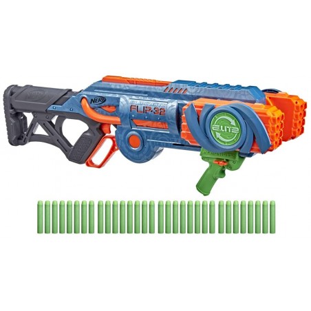 NERF ELITE 2.0 FLIPSHOTS FLIP 32 HASBRO BLASTER CON 32 CANNE PORTA DARDI