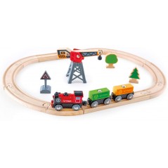 HAPE CARGO DELIVERY LOOP PISTA TRENO CON GRU E SET LOCOMOTIVA