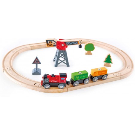 HAPE CARGO DELIVERY LOOP PISTA TRENO CON GRU E SET LOCOMOTIVA