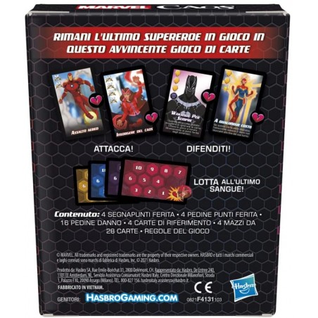 MARVEL CAOS GIOCO DI CARTE CON I SUPERER OI HASBRO GAMING