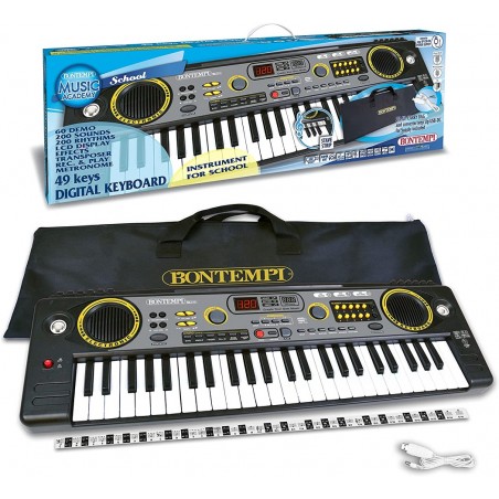 TASTIERA DIGITALE 49 TASTI 200 SUONI 200 RITMI 60 DEMO REC & PLAY BONTEMPI 154920