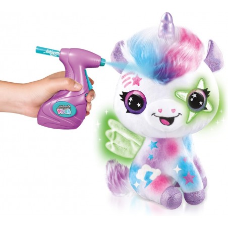 AIRBRUSH PLUSH UNICORNO MAGICO BRILLA AL BUIO ROCCO GIOCATTOLI