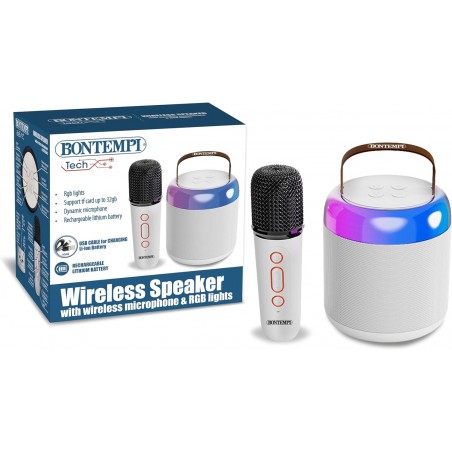 CASSA ACUSTICA WIRELESS SPEAKER WITH MICROPHONE E RGB LIGHT BONTEMPI