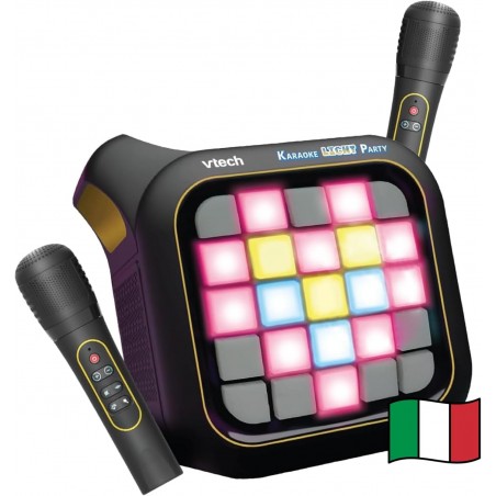 KARAOKE LIGHT PARTY VTECH KARAOKE CON 2 MICROFONI WIRELESS CASSA DA 40 WATT 