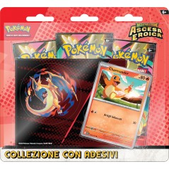 POKEMON ASCESA EROICA MEGAEVOLUZIONE CHARMANDER COLLEZIONE CON ADESIVI 