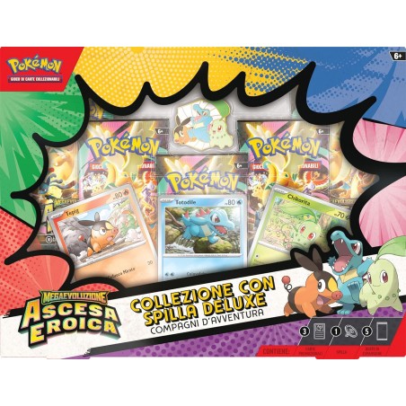 POKEMON ASCESA EROICA COLLEZIONE CON  SPILLA COMPAGNI D'AVVENTURA 