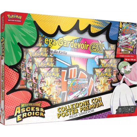 POKEMON MEGAEVOLUZIONE ASCESA EROICA MEGA LUCARIO CON POSTER PREMIUM