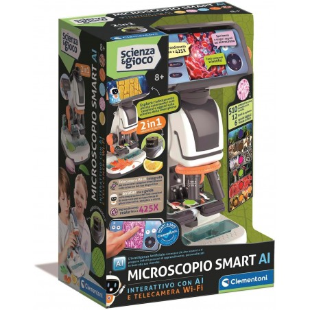 MICROSCOPIO SMART AI INTERATTIVO E TELECAMERA WI-FI SCIENZA E GIOCO 