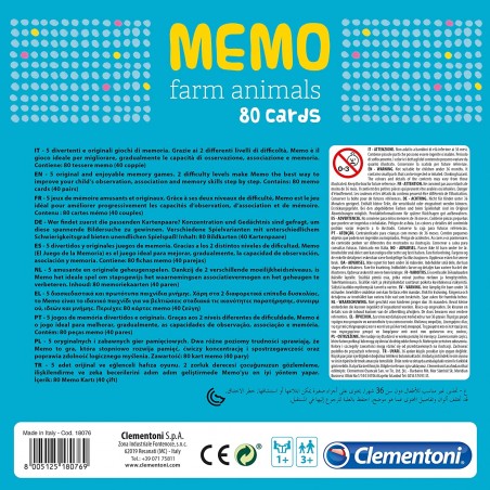 CLEMENTONI MEMO FARM ANIMALS GIOCO EDUCATIVO