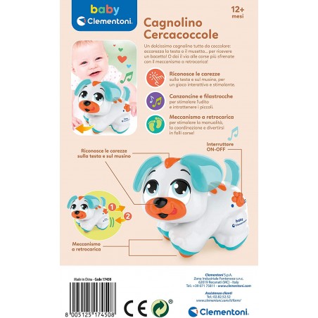 CLEMENTONI BABY CAGNOLINO CERCACOCCOLE PARLANTE CON CANZONCINE E FILASTROCCHE
