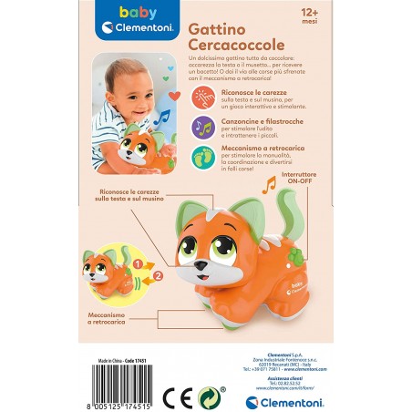 CLEMENTONI BABY GATTINO CERCACOCCOLE  PARLANTE CON CANZONCINE E FILASTROCCHE
