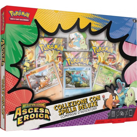 POKEMON ASCESA EROICA COLLEZIONE CON  SPILLA COMPAGNI D'AVVENTURA