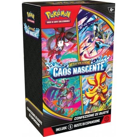 POKEMON MEGAEVOLUZIONE CAOS NASCENTE BUN DLE 6 BUSTE POKEMON
