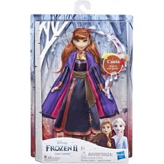 DISNEY FROZEN II ANNA CANTANTE BAMBOLA ELETTRONICA CON ABITO VIOLA HASBRO